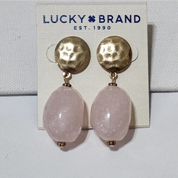 LUCKY Pink And Gold brand crystal dangle‎ earrings new!!! - Picture 2 of 3